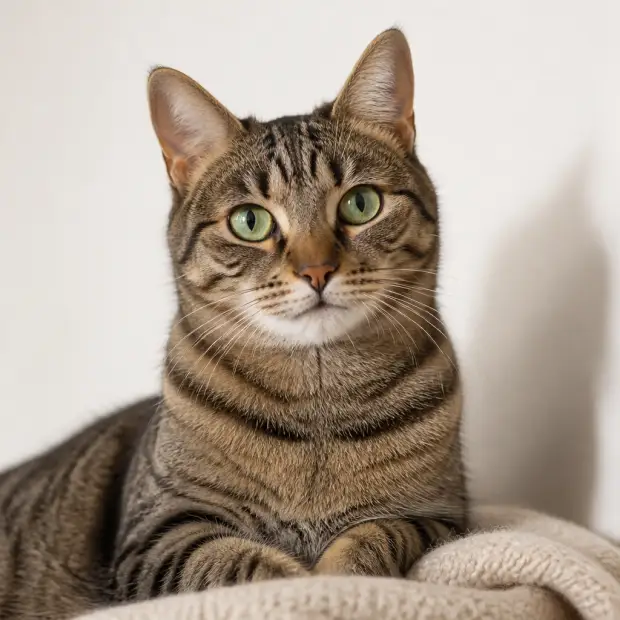 Content senior cat resting comfortably